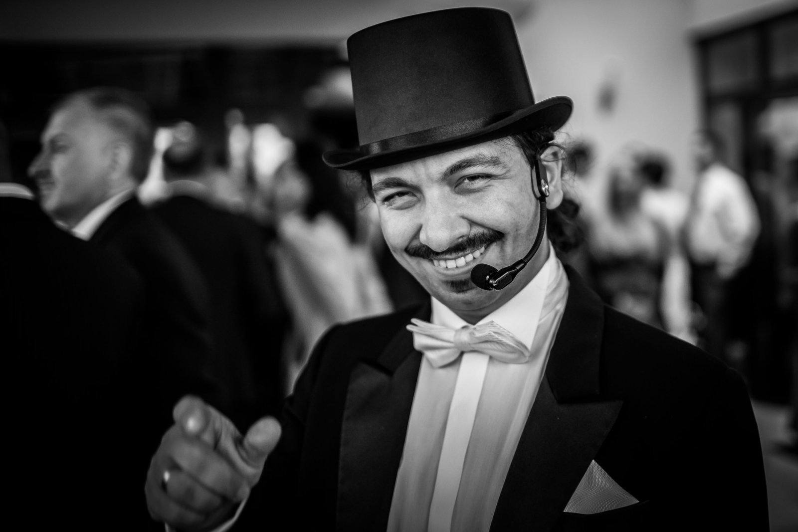 Karol Stolarski hosting a wedding reception in Poland
